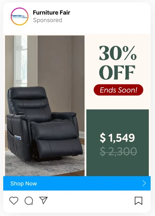Catalog ad with promotion and sales overlay